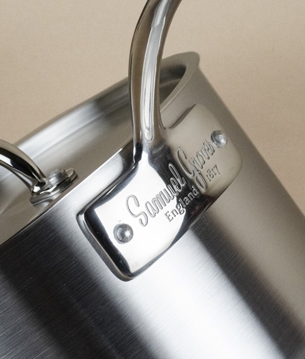 English Stainless Steel Tri-ply Lidded Saucepan, 3l