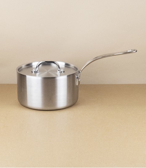English Stainless Steel Tri-ply Lidded Saucepan, 2l