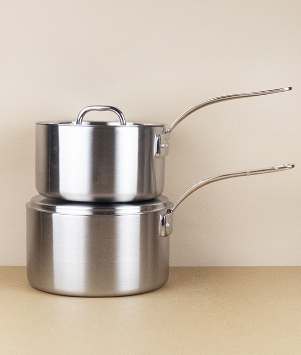 English Stainless Steel Tri-ply Lidded Saucepan, 3l