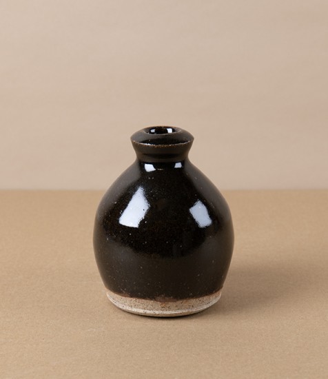 Simon Horton Stoneware Bud Vase, Tenmoku