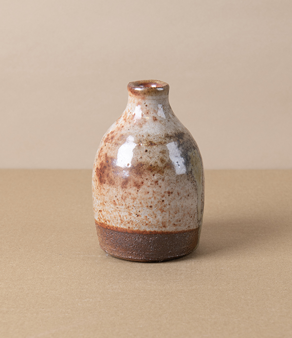Simon Horton Anagama Fired Bud Vase, Shino