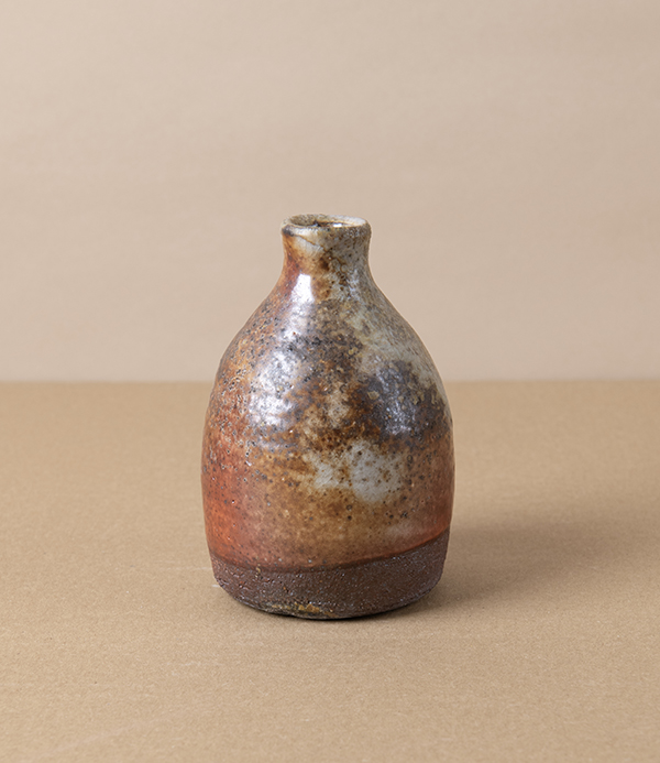 Simon Horton Anagama Fired Bud Vase, Shino