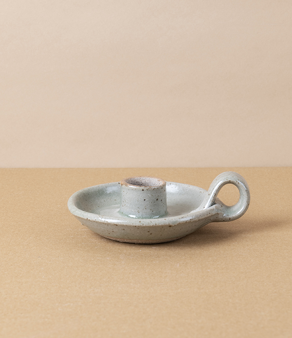 Simon Horton Candle Holder, Stoneware, Ash