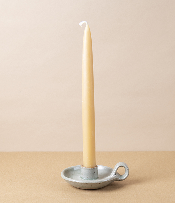 Simon Horton Candle Holder, Stoneware, Ash