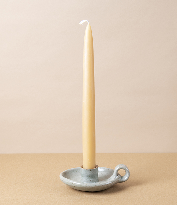 Simon Horton Candle Holder, Stoneware, Ash