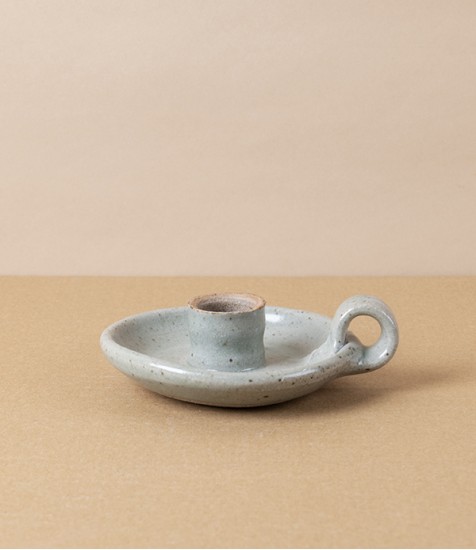 Simon Horton Candle Holder, Stoneware, Ash