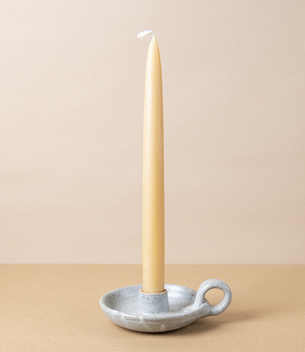 Simon Horton Candle Holder, Stoneware, Ash