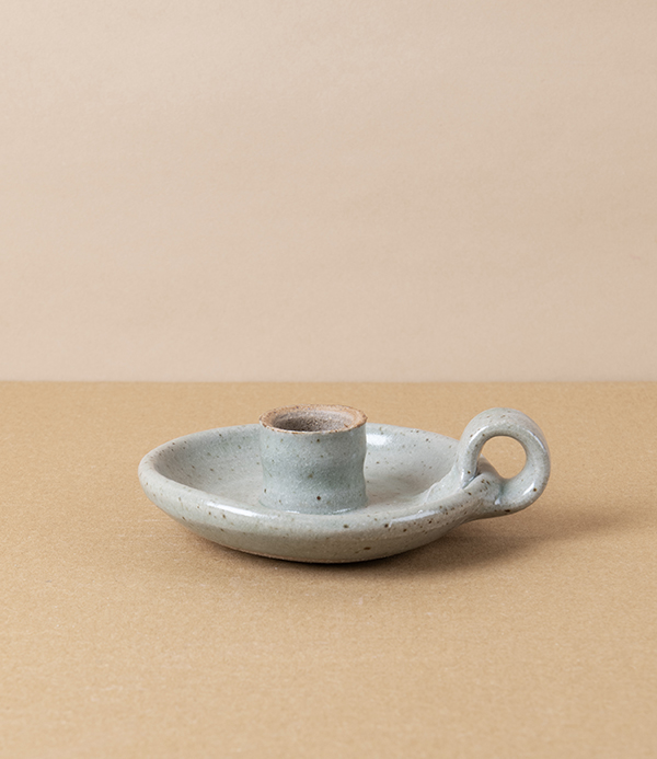 Simon Horton Candle Holder, Stoneware, Ash