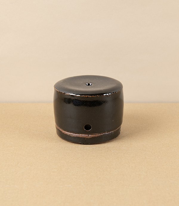 Simon Horton Incense Box, Stoneware, Tenmoku