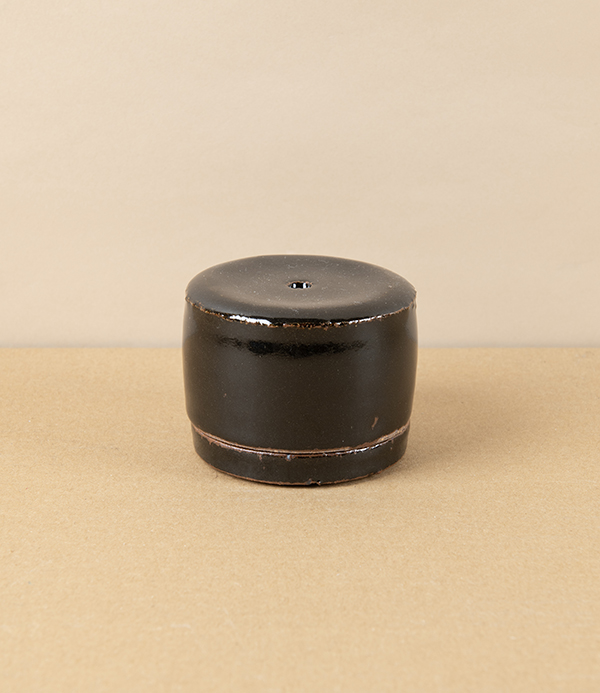 Simon Horton Incense Box, Stoneware, Tenmoku