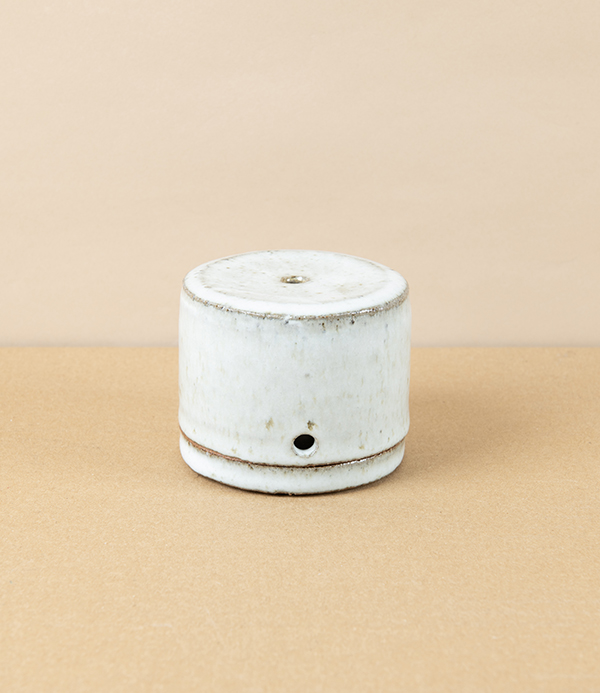 Simon Horton Incense Box, Stoneware, White Nuka