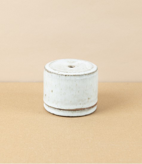 Simon Horton Incense Box, Stoneware, White Nuka