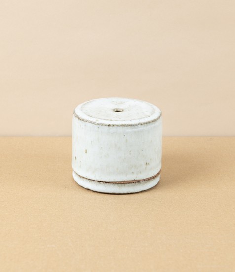 Simon Horton Incense Box, Stoneware, White Nuka
