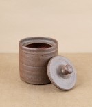 Simon Horton Stoneware Lidded Jar, Straight-Sided