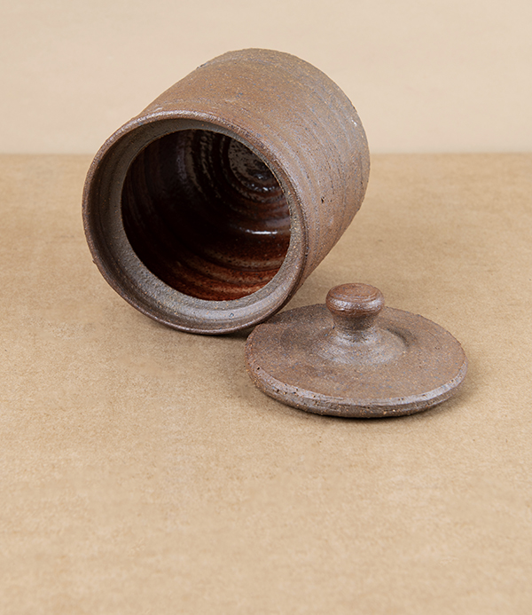 Simon Horton Stoneware Lidded Jar, Straight-Sided