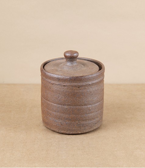 Simon Horton Stoneware Lidded Jar, Straight-Sided