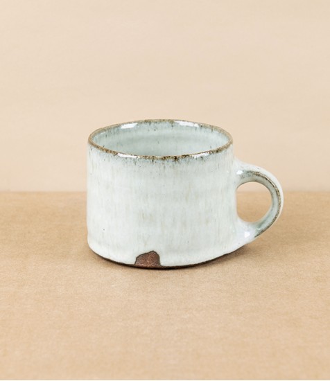 Simon Horton Stoneware Short Mug, White Nuka
