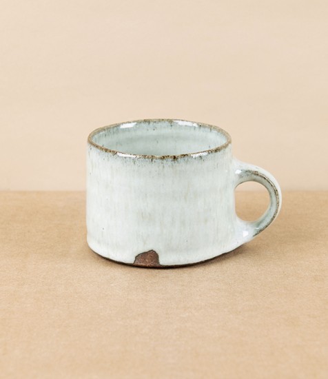Simon Horton Stoneware Short Mug, White Nuka