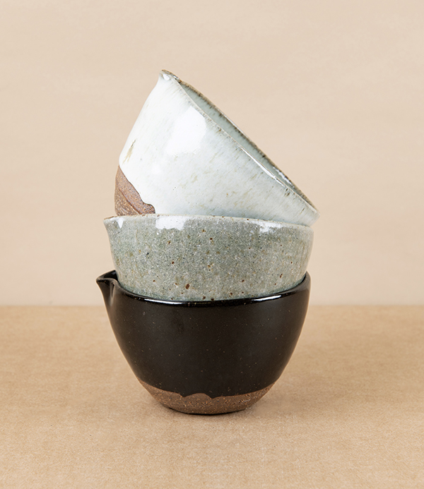 Simon Horton Mini Pouring Bowl, Stoneware, White Nuka
