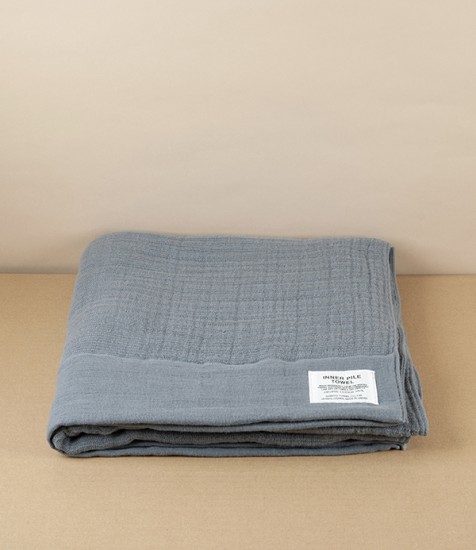 Japanese Shinto Inner Pile Bath Towel, Grey