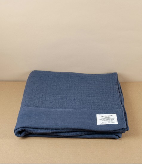 Japanese Shinto Inner Pile Bath Towel, Indigo