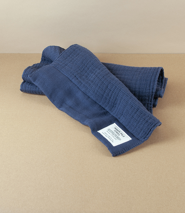 Japanese Shinto Inner Pile Hand & Face Towel, Indigo