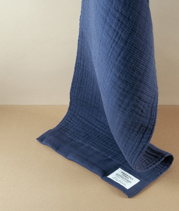 Japanese Shinto Inner Pile Hand & Face Towel, Indigo