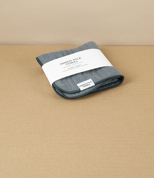Japanese Shinto Inner Pile Wash Cloth, Grey