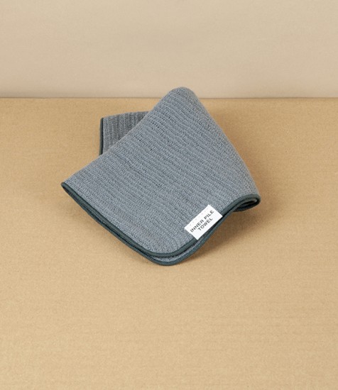 Japanese Shinto Inner Pile Wash Cloth, Grey