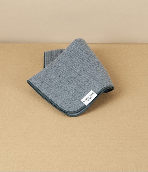Japanese Shinto Inner Pile Wash Cloth, Grey