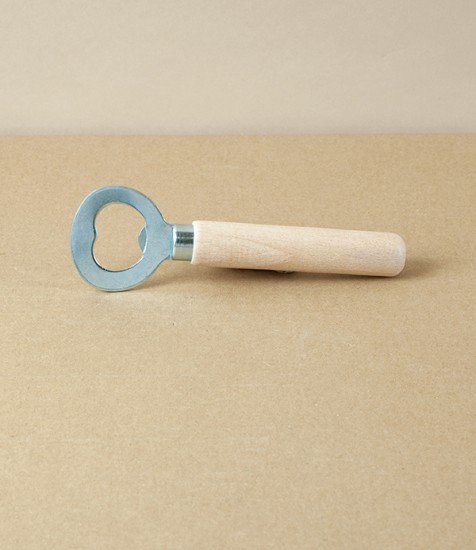 Simple Bottle Opener, Beech & Steel