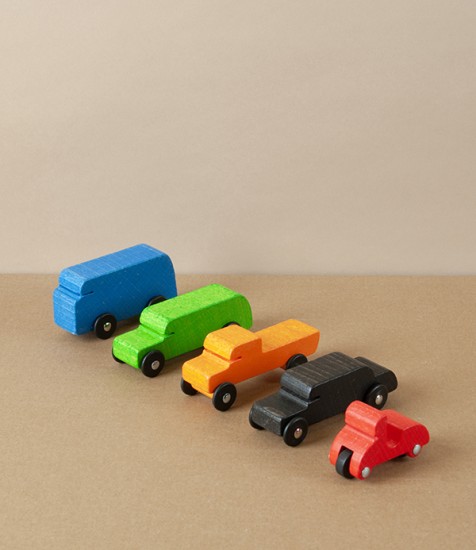 Set of 5 Simple Wooden Vehicles