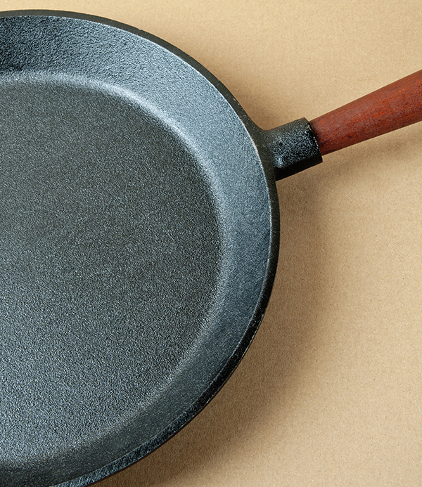 Skeppshult Swedish Cast Iron Frying Pan, Walnut Handle, 26cm