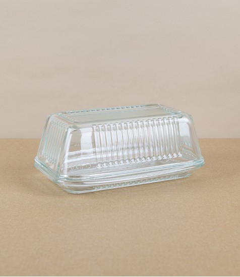 Butter Dish, Pressed Glass, Spain