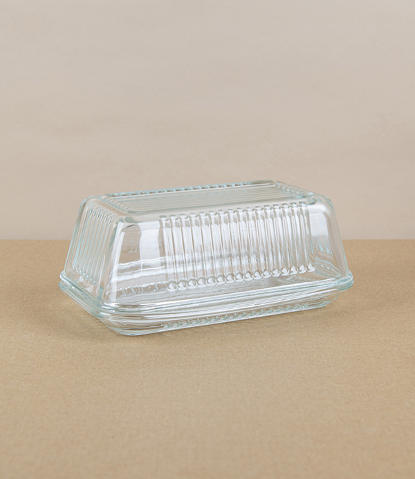Butter Dish, Pressed Glass, Spain