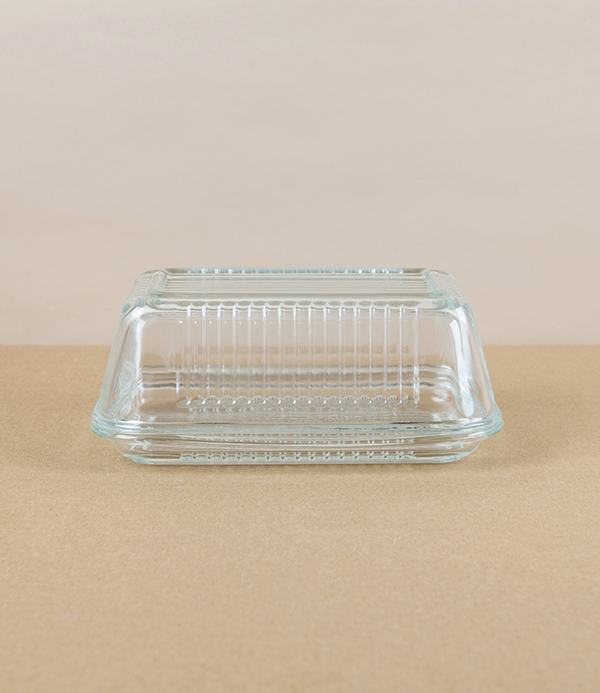 Butter Dish, Pressed Glass, Spain