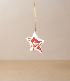 Hand painted Wooden Star with Birds