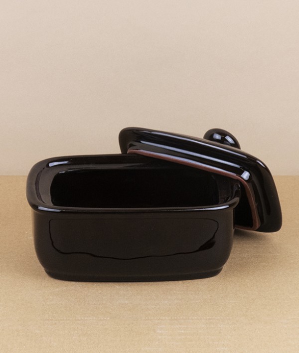 Stoke Red Ware butter dish