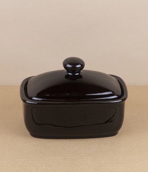 Stoke Red Ware butter dish