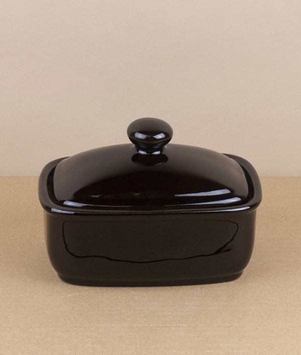 Stoke Red Ware butter dish
