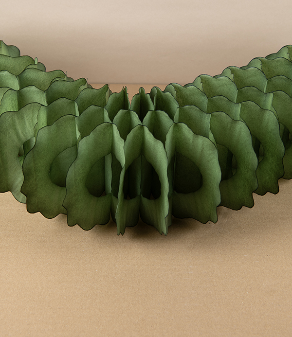 Hand-Dyed Paper Garland, Moss, 4 Metres