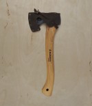 Hand forged trekking axe, hickory handle