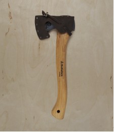 Hand forged trekking axe, hickory handle