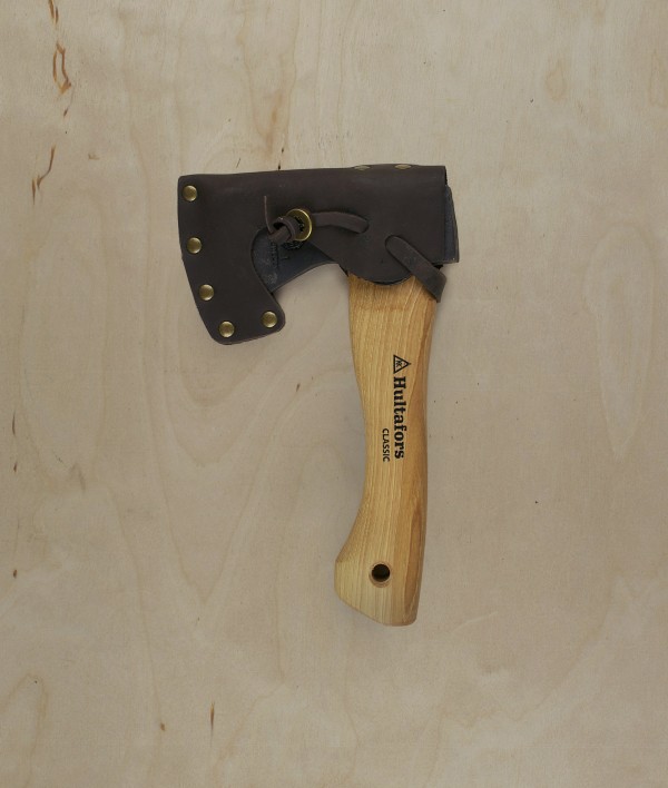 Hand forged mini hatchet, hickory handle