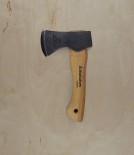 Hand forged mini hatchet, hickory handle