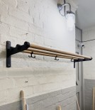 Swedish hallway rack, 3 bar, black and oak