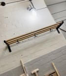 Swedish hallway rack, 3 bar, black and oak