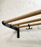 Swedish hallway rack, 3 bar, black and oak