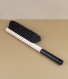 Swedish hand brush, horsehair, black handle