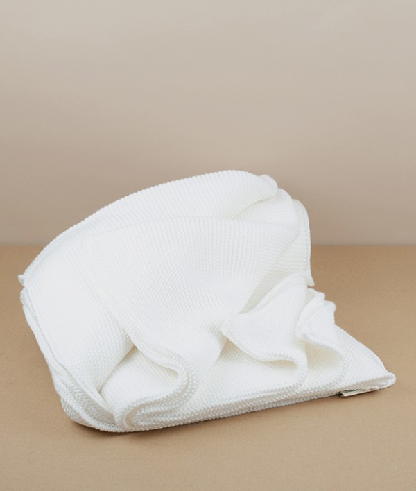 Knitted Organic Cotton Bath Towel, White